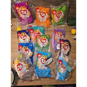 McDonald's TY Beanie Babies Complete Set of 12 In Original Bags 1998 Series